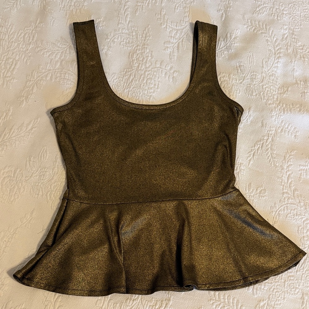Bebe Gold Peplum Top
